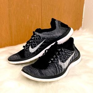 Nike Free 4.0 Flyknit Shoes Sneakers Black Grey Gradient US Women Size 8